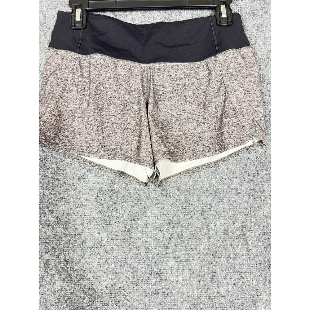 Lululemon Women's Running Shorts Size S Heather Gray Black Waistband Athletic